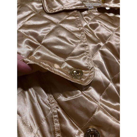 Y2K South Pole Quilted Trench Coat M Gold Belt McBling ASO Jaslene Gonzalez ANTM - Picture 7 of 14